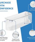 Left Door Shelf Bin Replacement Part for Refrigerator Compatible with LG Kenmore Sears, clear plastic with reinforced design.