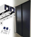 Beefy Heavy Duty Aluminum Sliding Door Track Kit For Two Door Systems With Dual Wheel Barn Door Hardware Bypass Pocket Frame Set