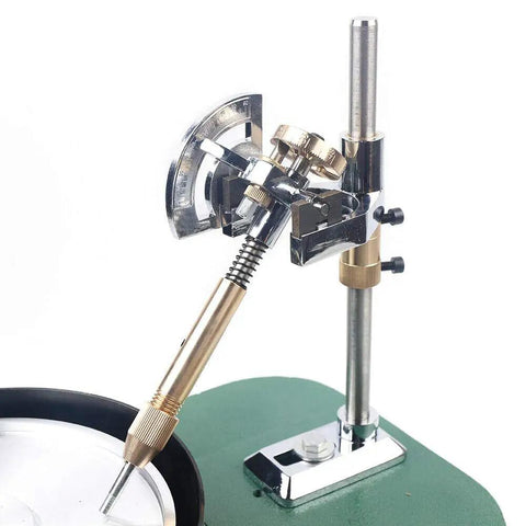 All In One Gem Faceting And Polishing Machine 180W Pro Grade Jewelry Rock Bench Grinder detail of arm and rod mount