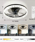 Dope 2 In 1 20 Inch Round Flush Mount Ceiling Fan with Lights Dimmable LED Remote Control shown with lighting options