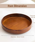 12 Inch Bamboo Lazy Susan Turntable For Kitchen Pantries Delivers Slick 360 Spin, showing dimensions with a smooth wooden surface.