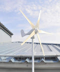 Wind Turbine Generator Kit 400W 24V with Five Blades Charge Controller installed on rooftop
