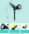 Solar Powered Outdoor Spotlights With 7 LEDs 2 In 1 Waterproof Landscape Lighting For Lawn Trees Patios Walkways 4 Pack