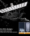 8 Inch Stainless Steel Rain Shower Head With High Flow Output, Square Rainfall Design, High Pressure Performance, Chrome Finish