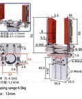 Finger Cylinder Adjustable Telescopic Frame Mechanical Arm Fixture Widened Chuck Parallel Gripper 16D 20D Pneumatic Accessories diagram