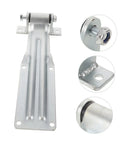 Beefy Heavy Duty Cargo Truck Door Hinge For Utility Trailers And Dump Trucks With Anticorrosion Iron Build Easy Install High Strength Rugged Rear Door Hinge For Box Trucks RVs Trailers And Fleet Maintenance, silver metal hinge