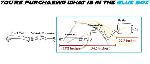 Diagram of Beefed Up Stainless Steel Exhaust System Kit With Resonator And Intermediate Pipe for Chevrolet Impala 2006 2011 3 5L