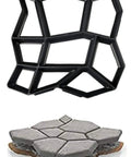 Heavy Duty Concrete Molds Large Size For DIY Paving, Reusable Cement Molds For Patio And Garden Paths, 43x43 Cm Black