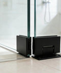 Dope Matte Black Shower Door Hinges Set, 2 Pack, 90 Degree Wall To Glass Replacement Hardware on frameless bathroom doors corner view
