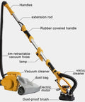 Badass Electric Concrete Surface Planer Angle Grinder 125mm 1600W High Performance Power Tool showing handles, vacuum cleaner, dust bag, 4m hose.