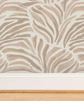 Total Knockout Modern Animal Print Vinyl Wallpaper Featuring A Slick Leather Texture Dang Durability Commercial Grade Wallcovering Easy Paste Install Home Upgrade - Beige zebra print design.
