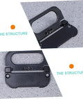 Close-up of black aluminum flush pull ring handles for drawers and cabinets, hidden door latch modern rustic farmhouse style.