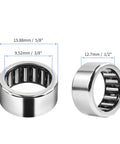 Two Pack RC061008 One Way Needle Roller Bearing Set With Three Eighths Inch Inner Diameter And Five Eighths Inch Outer Diameter Half Inch Width Durable Steel For RC Cars Robotics And Gearboxes