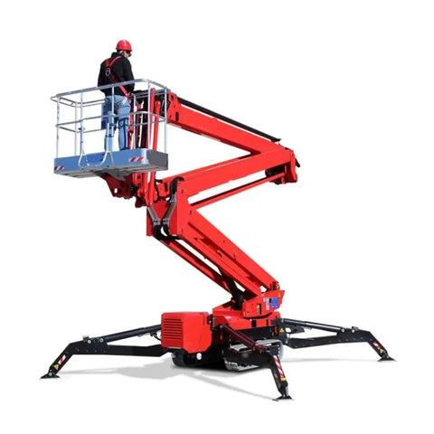 Heavy Duty Hydraulic Aerial Work Platform And Towable Cherry Picker Boom Lift Built Solid For Easy Rolling And Reliable Height Access With Integrated Overload Safety And Smooth Controls For Day One Job Site Readiness