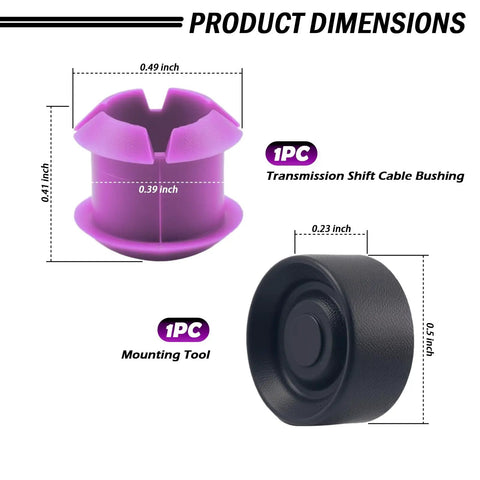 Easy Fit Transmission Shift Cable Bushing Repair Kit Replacement OEM Style dimensions with bushing and tool