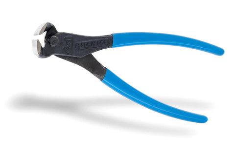 End Cutting Nipper Pliers Model 357 With High Leverage XLT Design Made In USA 7-Inch, blue handles, laser hardened edges.
