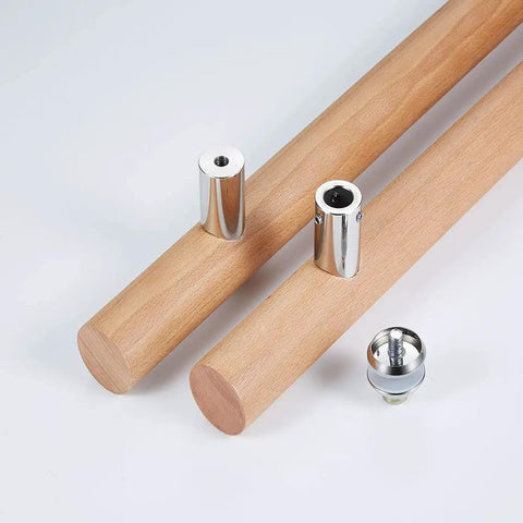 Heavy Duty Beech Wood H Shape Door Pull With 304 Stainless Solid Connector For Glass Doors And Saunas Bulletproof Hold Zero Drama Install Fresh Modern Touch
