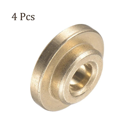 4 Pack Flange Sleeve Bearings 4mm Bore 8mm OD 4mm Length 2mm Flange Thickness Sintered Bronze Self Lubricating Bushings, 4 pcs