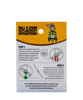 Ball And Chain Replacement Accessory instructions showing two-step installation guide for enhanced safety and peace of mind