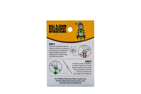Ball And Chain Replacement Accessory instructions showing two-step installation guide for enhanced safety and peace of mind