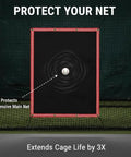 4x6 Foot Batting Cage Backstop For Baseball And Softball Training, heavy duty target cloth with baseball impact mark