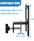 Heavy Duty Metal Mattress Holders For Bed Frame Anti Slip Slide Stops adjustable size shown with measurements, black steel design.