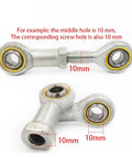 Metric Male Left And Female Right Thread Rod End Joint Bearing Featuring Self Aligning Geometry For Hydraulic Cylinders And Cnc Tools Providing Tough As Nails Grit And Slick Motion Control Daily, 10mm sizes shown.