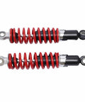 Front Suspension Swingarm Assembly Upgrade Kit With Upper And Lower Swingarms And Shocks For DIY ATV Quad Bike Buggy Go Kart Parts 195mm 220mm Heavy Duty Build Beast Mode Ready - red coil shocks close-up