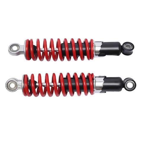 Front Suspension Swingarm Assembly Upgrade Kit With Upper And Lower Swingarms And Shocks For DIY ATV Quad Bike Buggy Go Kart Parts 195mm 220mm Heavy Duty Build Beast Mode Ready - red coil shocks close-up