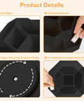 Close-up details of black 9 Slot 360 Degree Rotating Pencil Holder Desk Organizer For Office School And Home