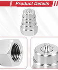 Hoqqf 2-pack 1/2-inch silver hydraulic quick-connect couplers with dust caps