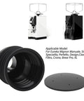 Premium Silicone Coffee Bellows Single Dose Bean Jar And Hella Handy Dust Cleanup Blower with flexible air wand and grinder parts.