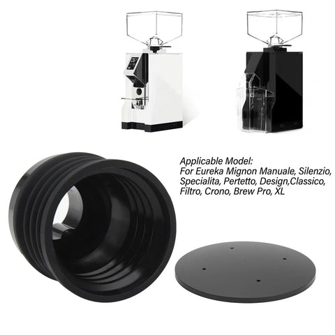Premium Silicone Coffee Bellows Single Dose Bean Jar And Hella Handy Dust Cleanup Blower with flexible air wand and grinder parts.