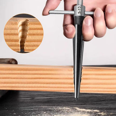 Hand using Bridge Pin Hole Tapered Reamer Set with Two T Handle Chamfer Reamers 3 to 13mm for wood surface smoothing