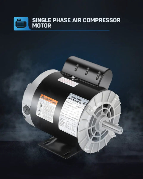 1HP Air Compressor Electric Motor, 5/8 Inch Keyed Shaft, 56 Frame, Single Phase 115/230V, 3450 RPM, CCW Rotation, Commercial Duty