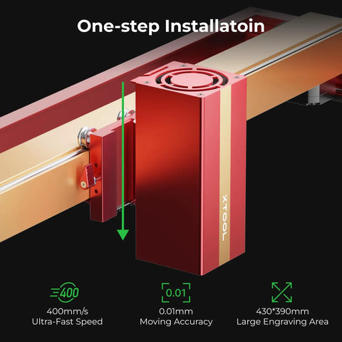 Infrared 1064nm Laser Module For D1 Pro Jewelry Engraving, Ultra Fine 0.03mm Spot, 15KW Peak Power, Pro Grade Metal Engraving On Gold, Silver, Copper, Aluminum, Zinc And Plastic, Perfect For Custom Gifts And Jewelry, red laser module mounted on rail