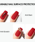 Matte Gel Top Coat And Base Coat Set No Wipe For Long Lasting Chip Resistant Mani At Home Kit shown with anti-stain and scratch features.