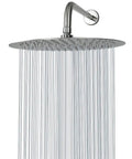 Bangin Ultra Thin 12 Inch Rain Shower Head With Pressure Boost And High Flow, stainless steel rainfall head, brushed nickel finish