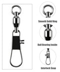 Saltwater Ball Bearing Snap Swivels Kit With Copper Alloy Body And Stainless Rings And Snaps, beefy black nickel swivel
