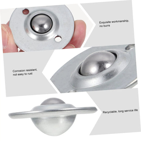 Close-up of 3 Sets Premium Silver Caster Wheels With Heavy Duty Roller Ball Bearings showing corrosion-resistant design and craftsmanship.