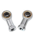 Heavy Duty 6mm Female Right Hand Ball Joint With Metric Threaded Rod End Bearing, silver metal, two pieces with smooth pivot.
