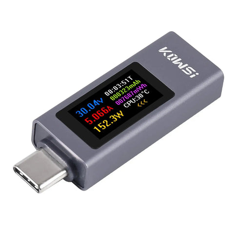 USB C Power Meter Tester 4-30V 0-12A Type-C PD Digital Multimeter Voltage And Current Meter with display showing data