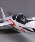 Fox Glider V2 RC Airplane With Flaps 91.4 Inch Wingspan front view with cockpit detail and flame design on fuselage