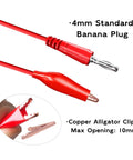 Back Probe Kit With Banana Plug To Copper Alligator Clips For Automotive Test Leads Set, 4mm Plug and 10mm Clip Opening