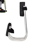 Side view of Foldable Kneeler Stool With Thick Foam Pad And Cushioned Seat For Seniors, metal frame, easy storage.