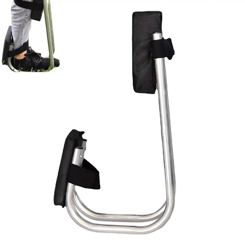 Side view of Foldable Kneeler Stool With Thick Foam Pad And Cushioned Seat For Seniors, metal frame, easy storage.