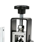 Close-up of the Ultimate Copper Wire Stripper Machine's precision hand crank and adjustable screw mechanism.