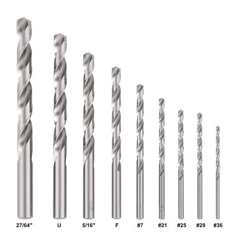 Drill And Tap Set 18 Piece HSS Jobber Length Bits In Metal Indexed Case Tapping And Deburring In One Step Includes 6 32 To One Half 13