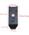 Premium Table Leaf Leveler Straps With Horizontal Bolt Buckle Extending Cabinet Tops Tough As Nails Zinc Plated Carbon Steel Fasteners 10 Pack Black close-up of a 42mm strap with dimensions.