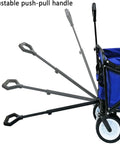 Heavy Duty Foldable Beach Trolley For Camping And Garden Hauling With Push-Pull Rod, Adjustable Handle, 220Lb Bearing Capacity